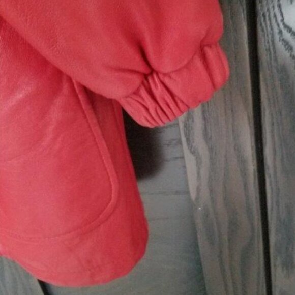 Tibor Vintage 1980s Red Leather Jacket with Hood - Picture 7 of 10